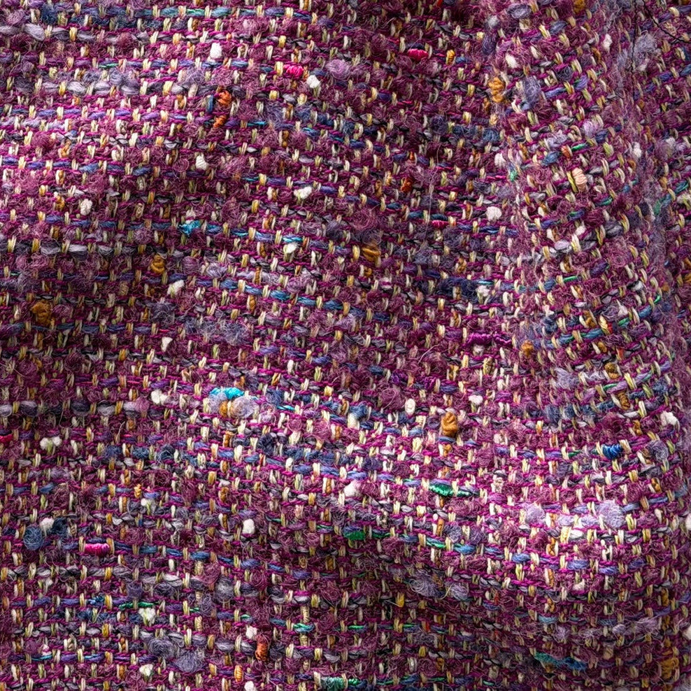 Mid-Weight Boysenberry Jam Wool Blend Tweed Bouclé (Made in Italy)