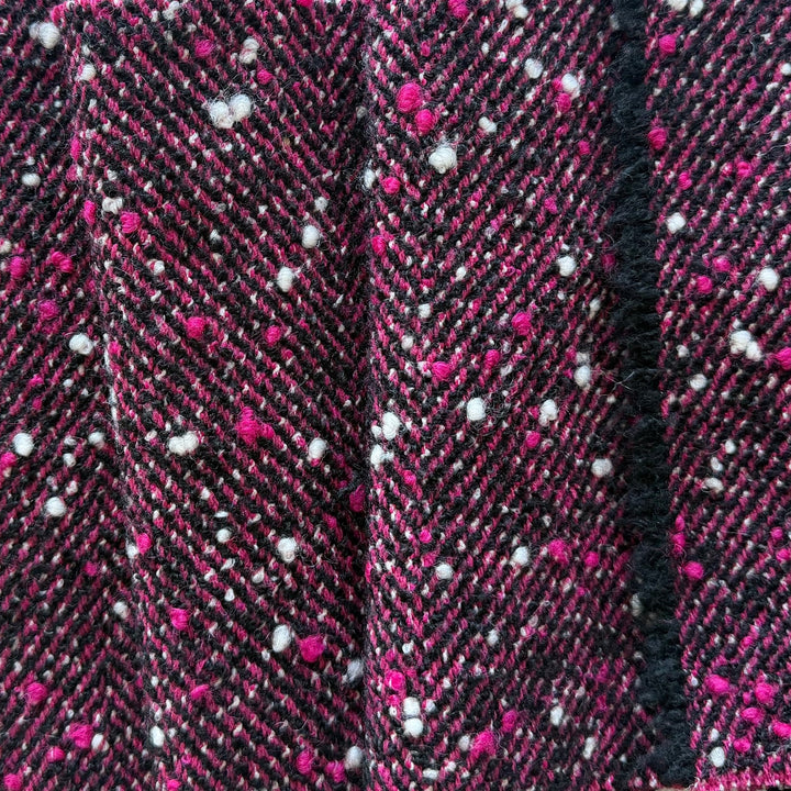 Hugo Boss Hot Pink & Black Wool Blend Tweed Bouclé (Made in Italy)