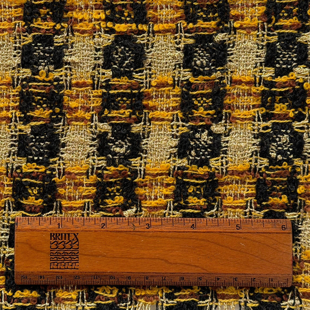 Versace Golden Beehive Wool Blend Bouclé (Made in Italy)