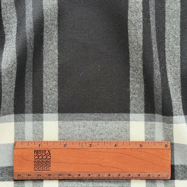 Ralph Lauren Lighter-Weight Black & White Soft Stretch Wool Plaid (Made in Italy)