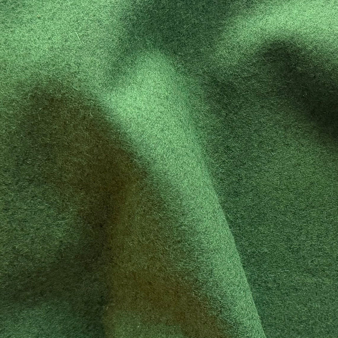 Lush Fern Green Wool Blend Melton Coating (Made in Italy)