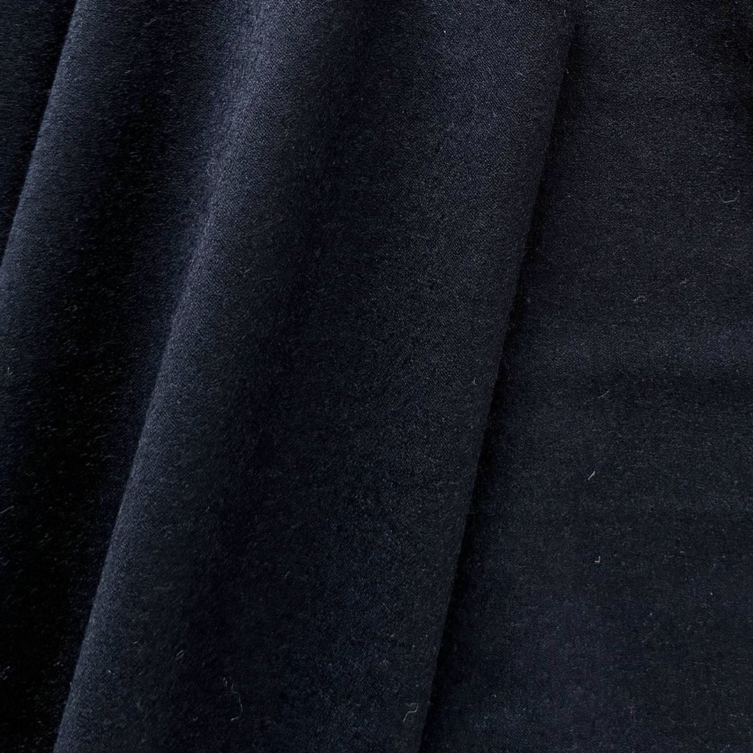 Lighter-Weight Midnight Navy Stretch Wool Flannel (Made in Italy)