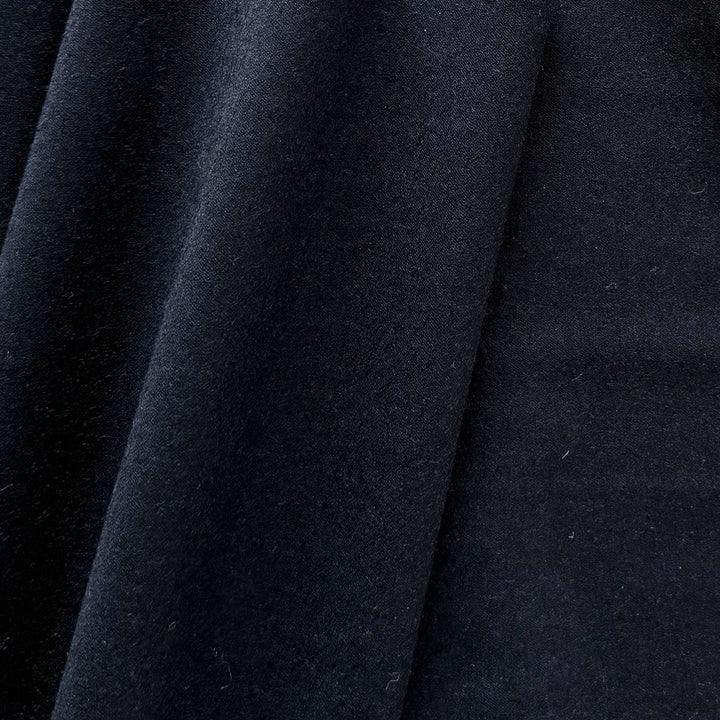 Lighter-Weight Midnight Navy Stretch Wool Flannel (Made in Italy)
