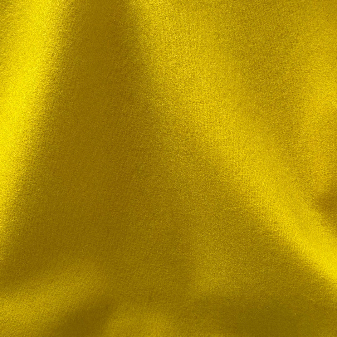 Bright Canary Yellow Wool Blend Melton Coating (Made in Italy)