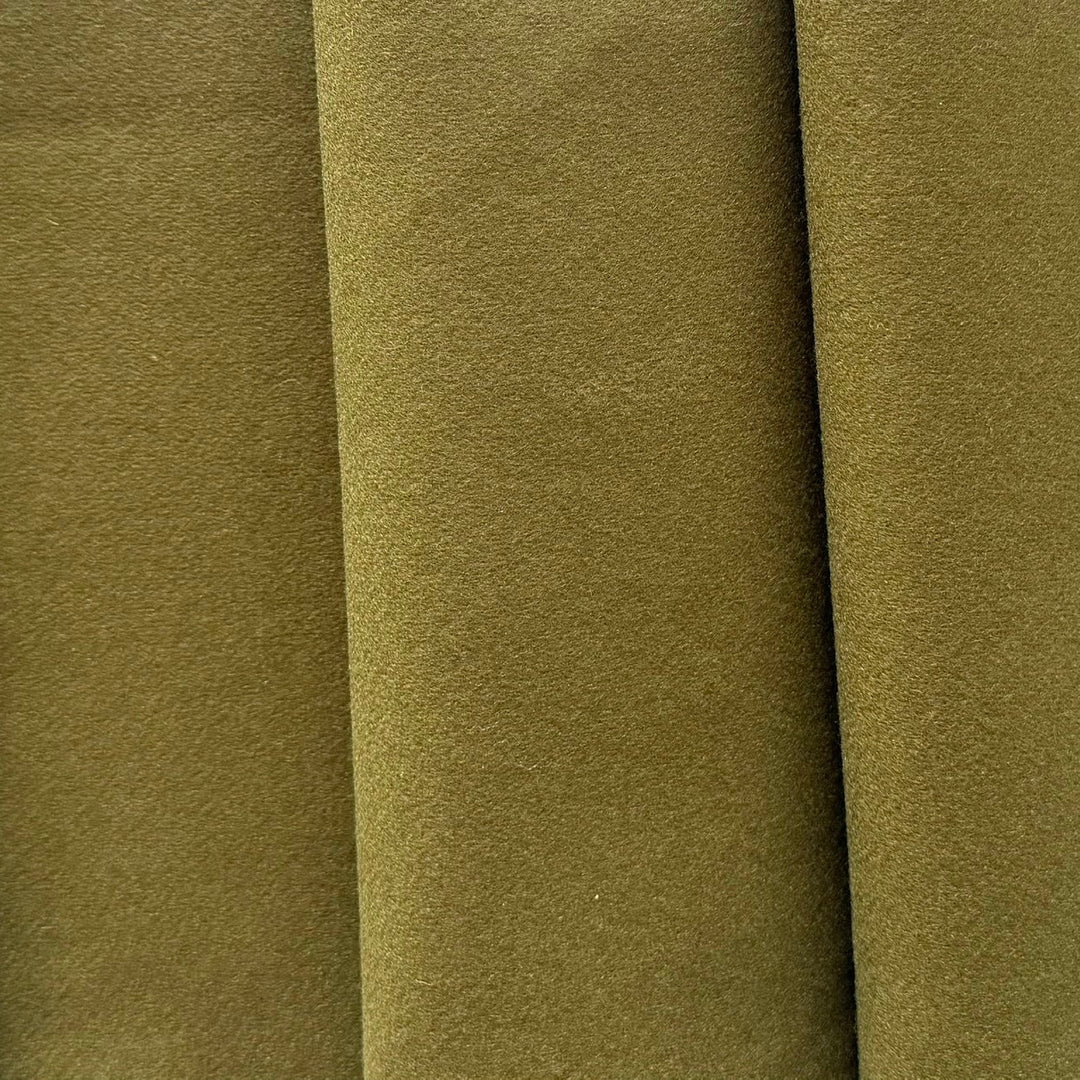 Cozy Pea Green Wool Blend Melton Coating (Made in Italy)