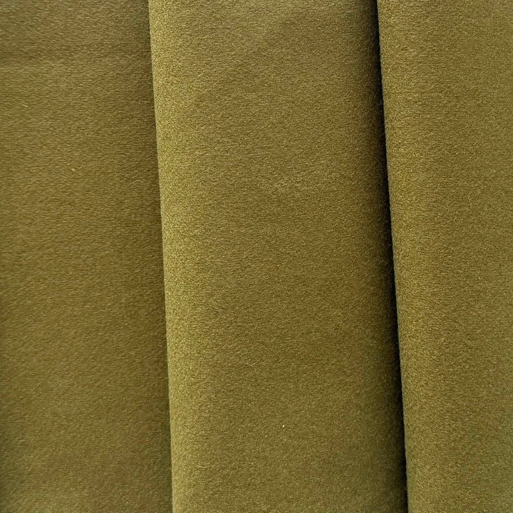 Cozy Pea Green Wool Blend Melton Coating (Made in Italy)