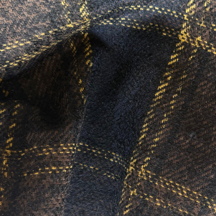 Gucci Plaid Chocolate & Mustard Wool Bouclé (Made in Italy)