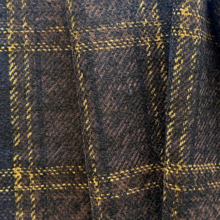 Gucci Plaid Chocolate & Mustard Wool Bouclé (Made in Italy)