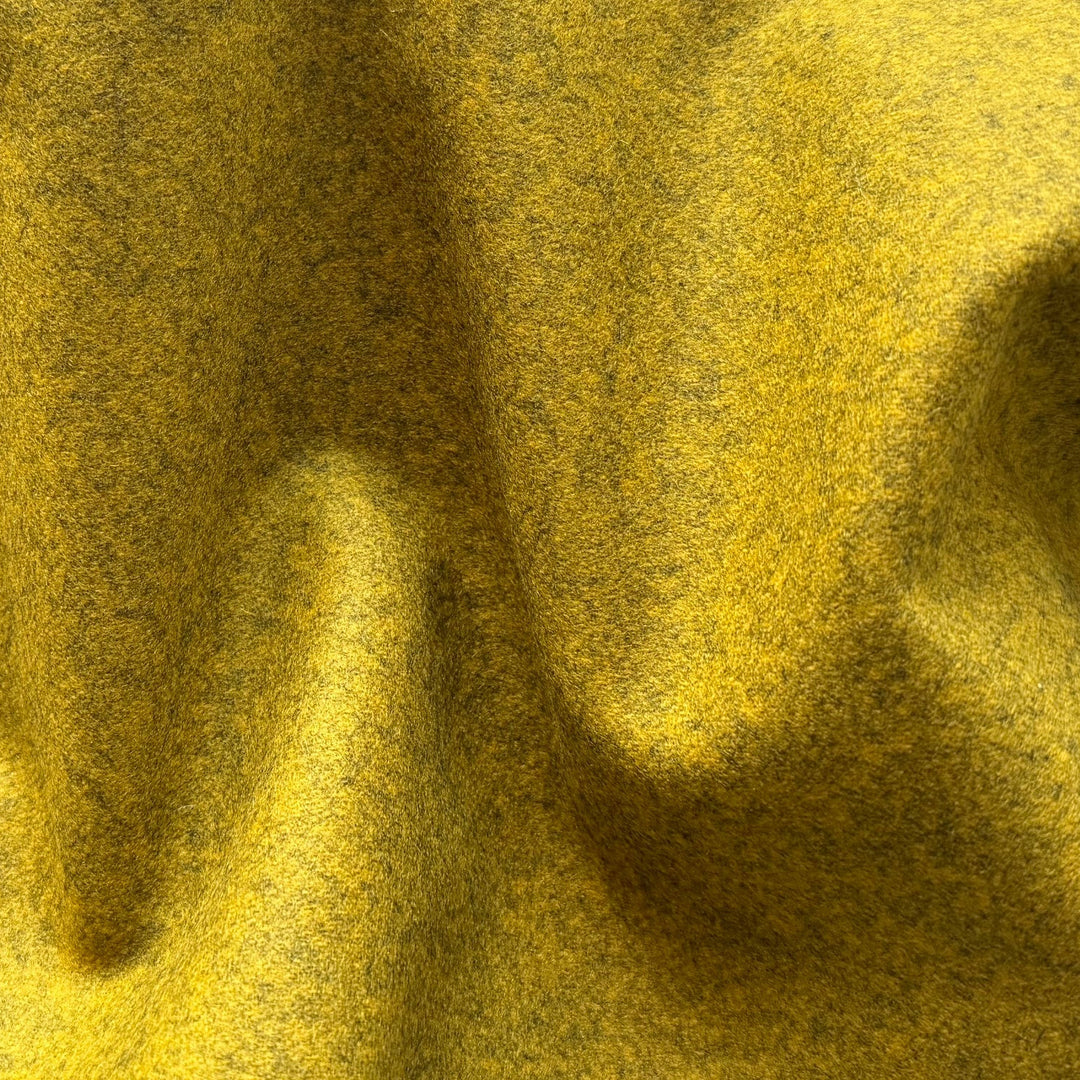 Burnished Curry Wool Blend Melton Coating (Made in Italy)