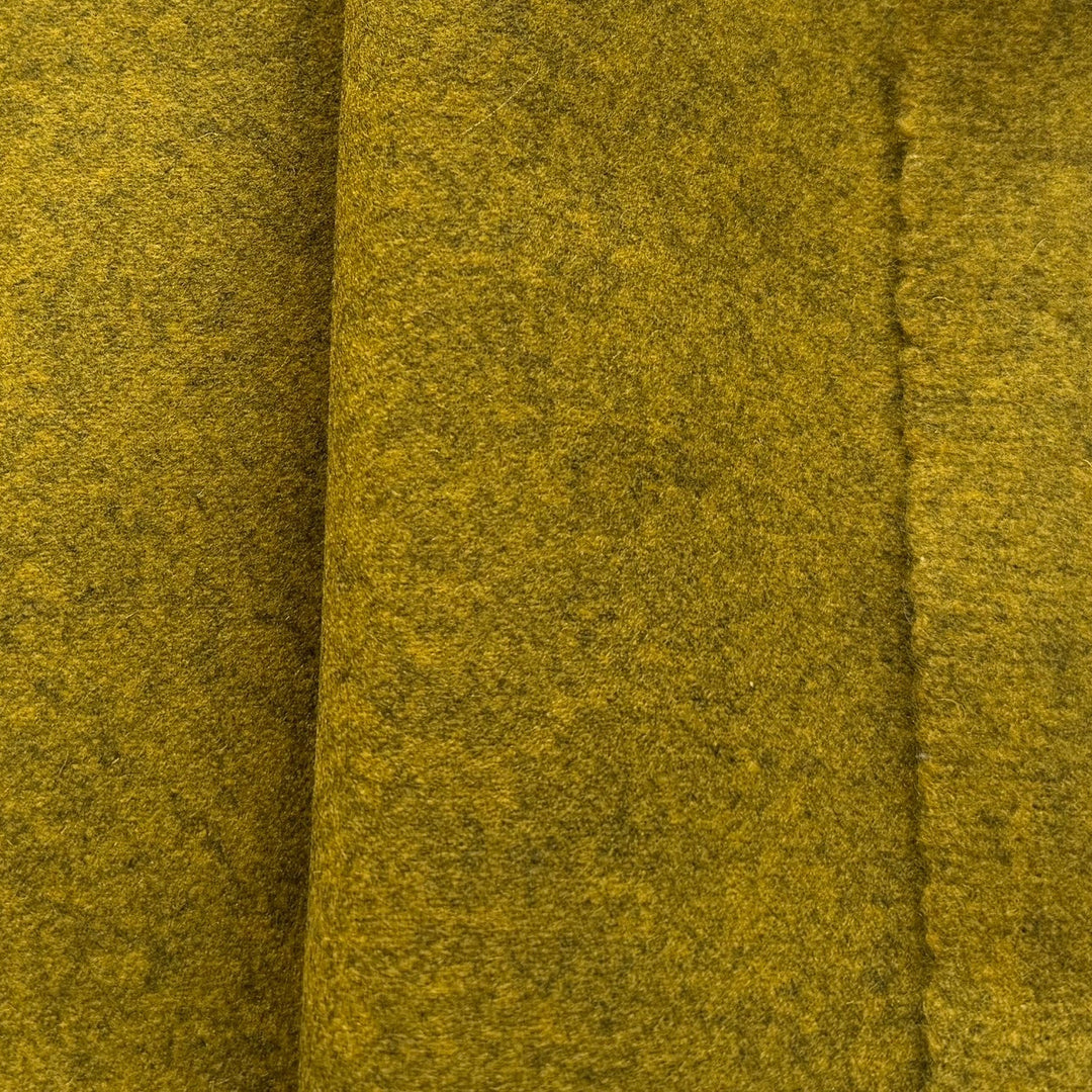 Burnished Curry Wool Blend Melton Coating (Made in Italy)