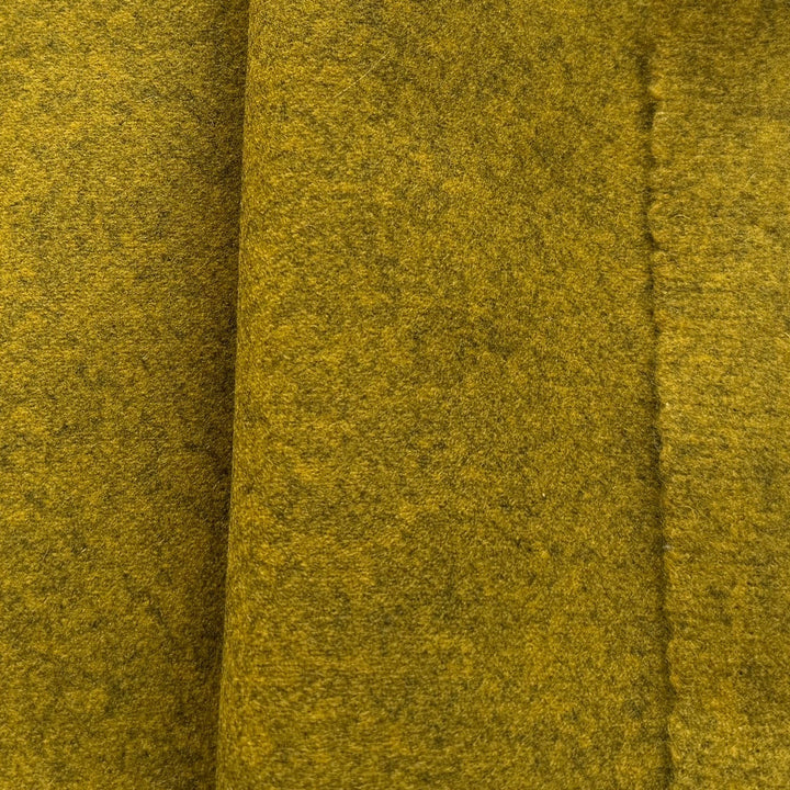 Burnished Curry Wool Blend Melton Coating (Made in Italy)