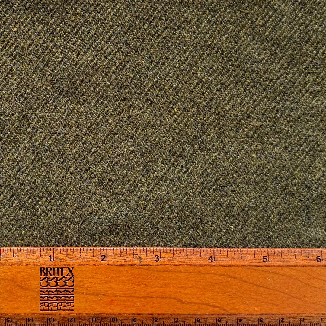 Mossy Undergrowth Cross-Woven Wool Twill (Made in Italy)