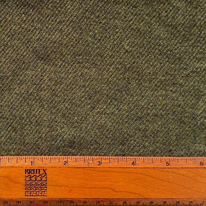 Mossy Undergrowth Cross-Woven Wool Twill (Made in Italy)