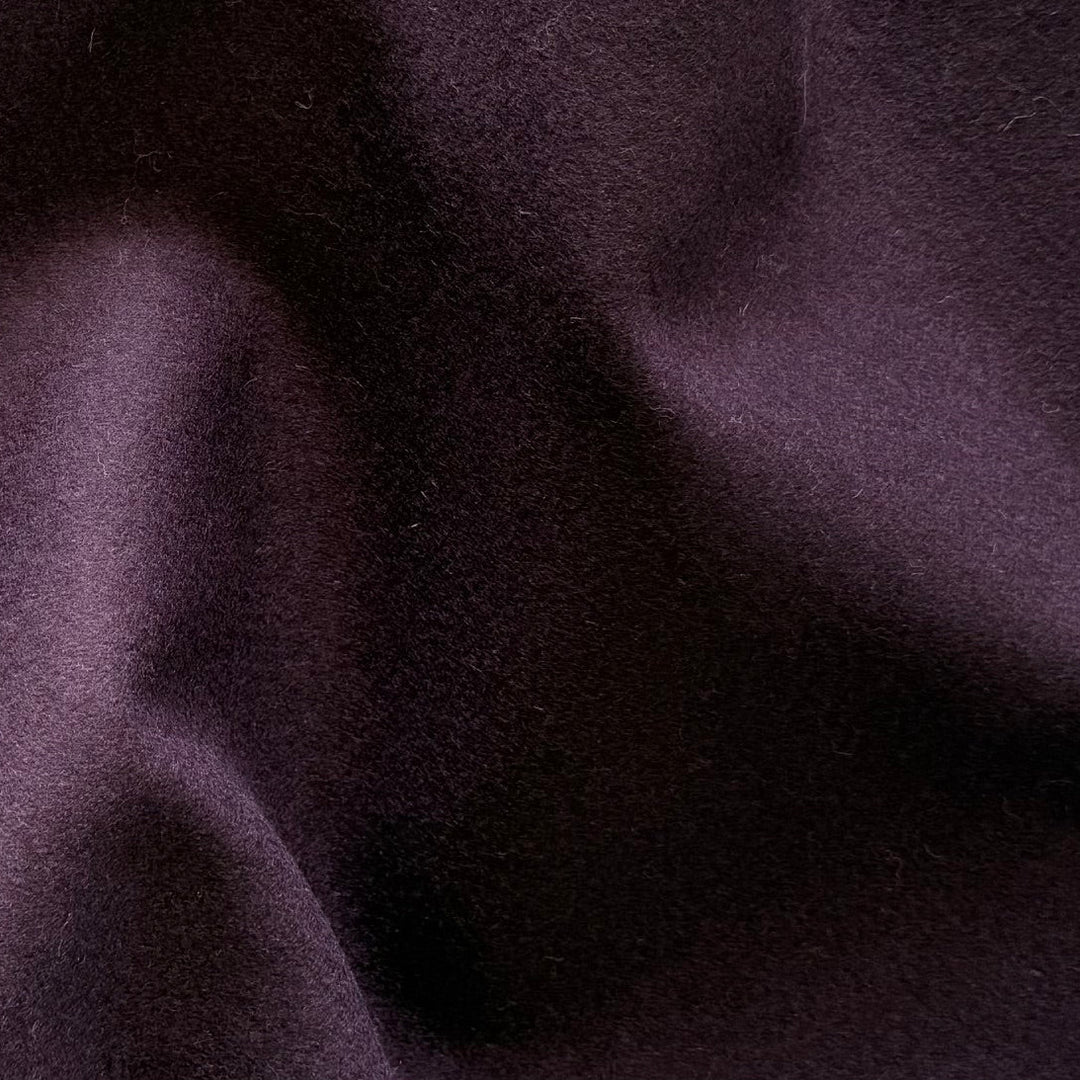 Italian Plum Wool Blend Melton Coating (Made in Italy)