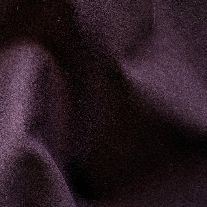 Italian Plum Wool Blend Melton Coating (Made in Italy)