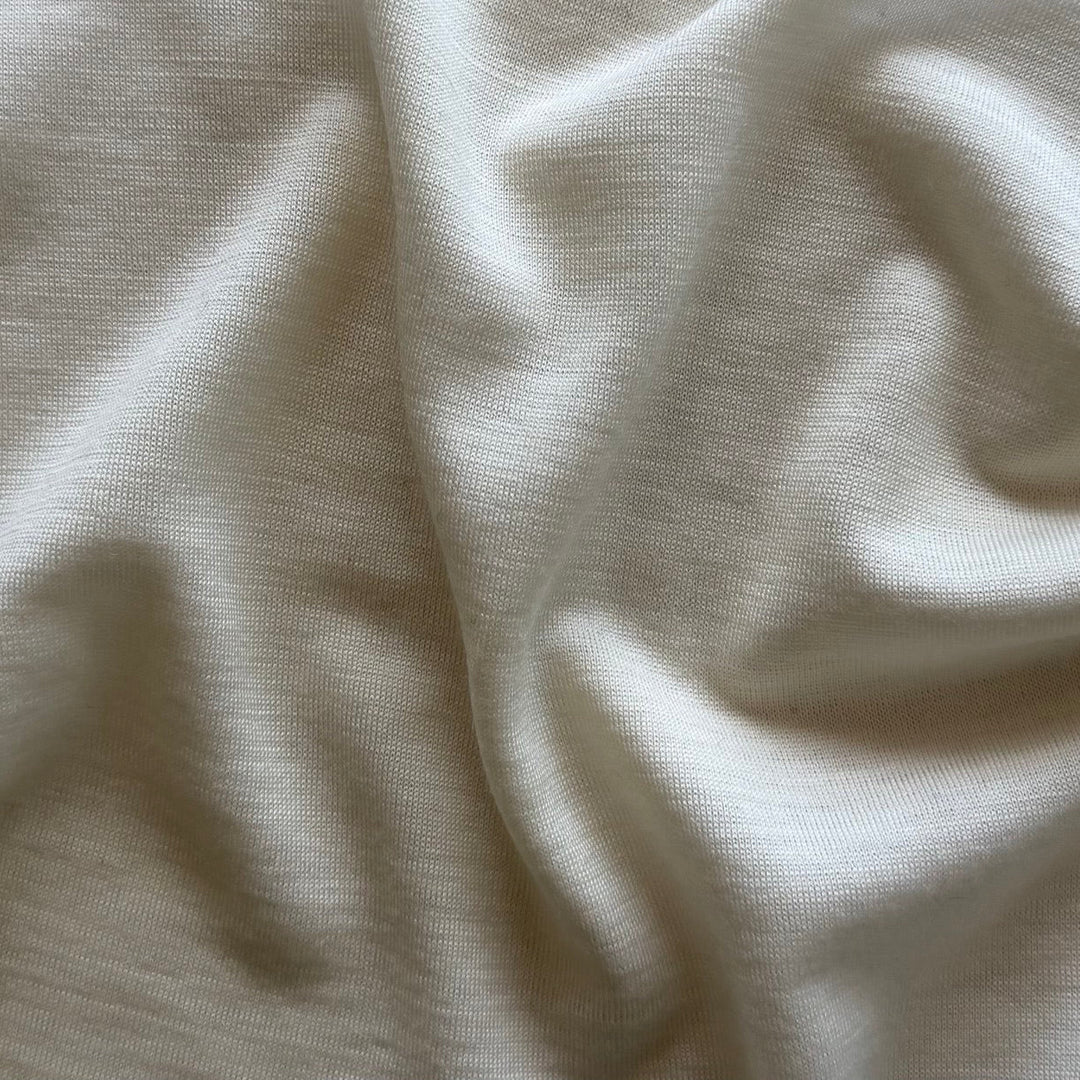 Lighter-Weight Winter White Wool Jersey Knit (Made in Italy)
