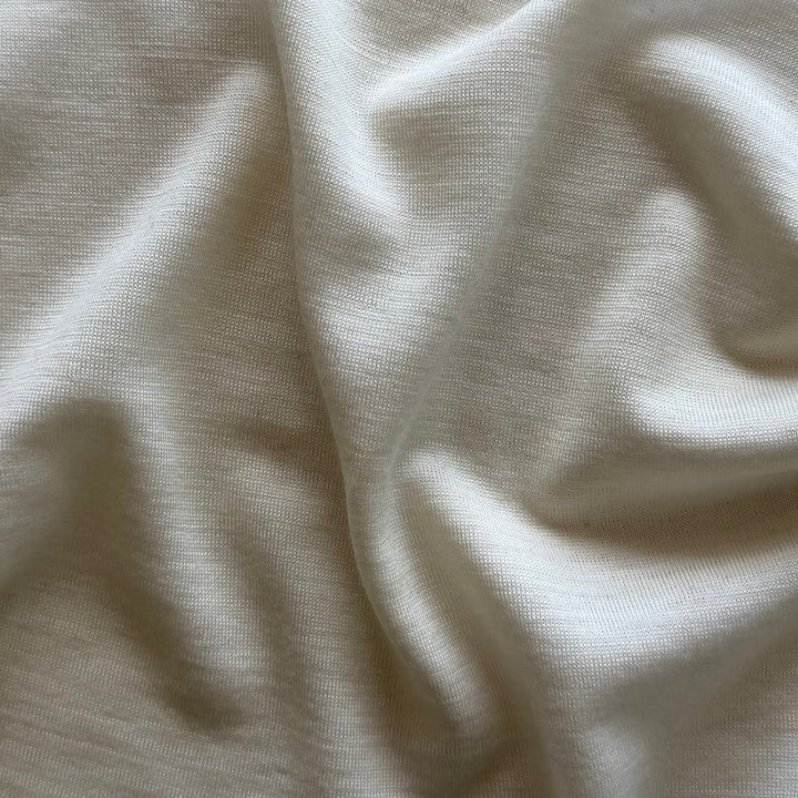 Lighter-Weight Winter White Wool Jersey Knit (Made in Italy)