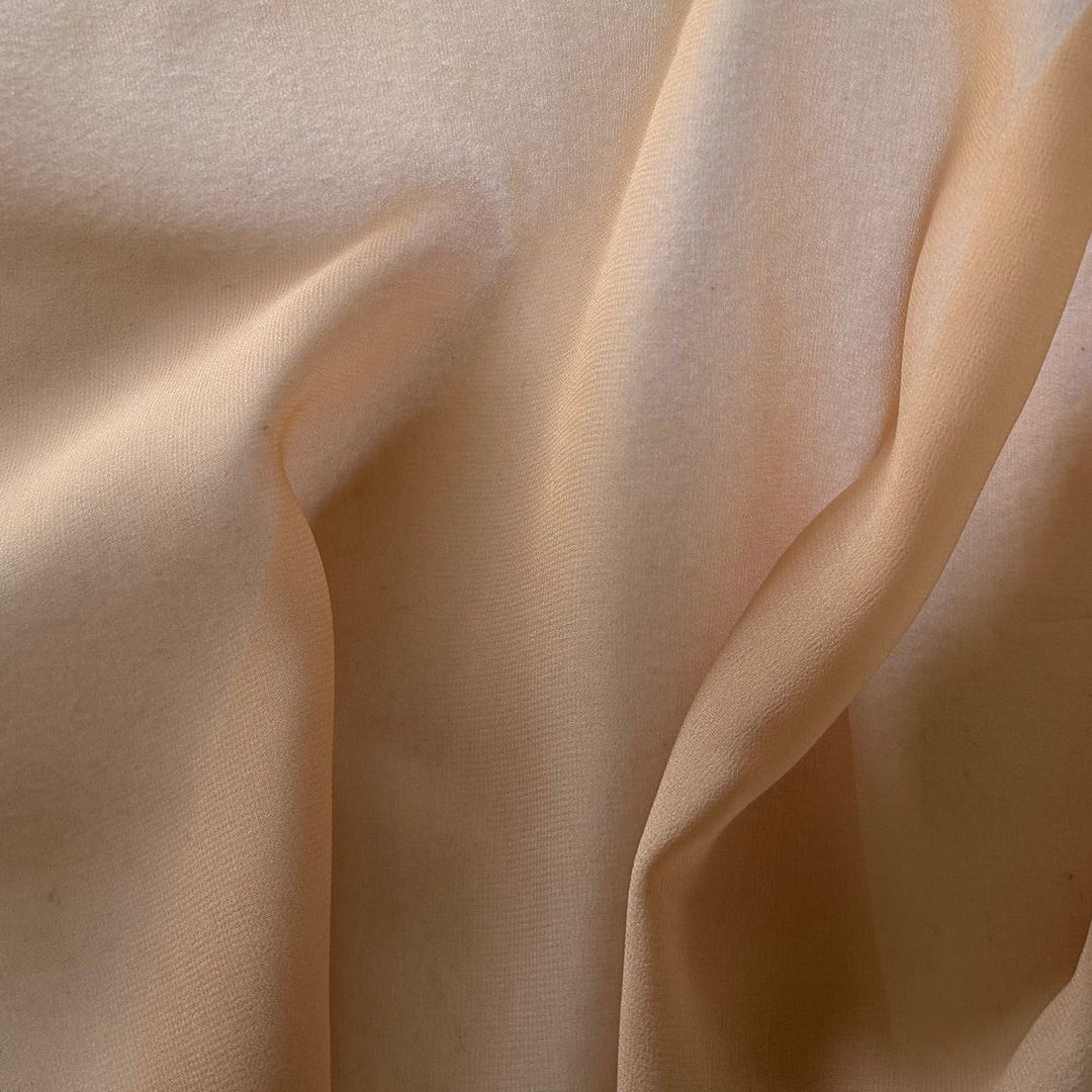 Semi-Sheer Apricot Mist Silk Chiffon (Made in Italy)