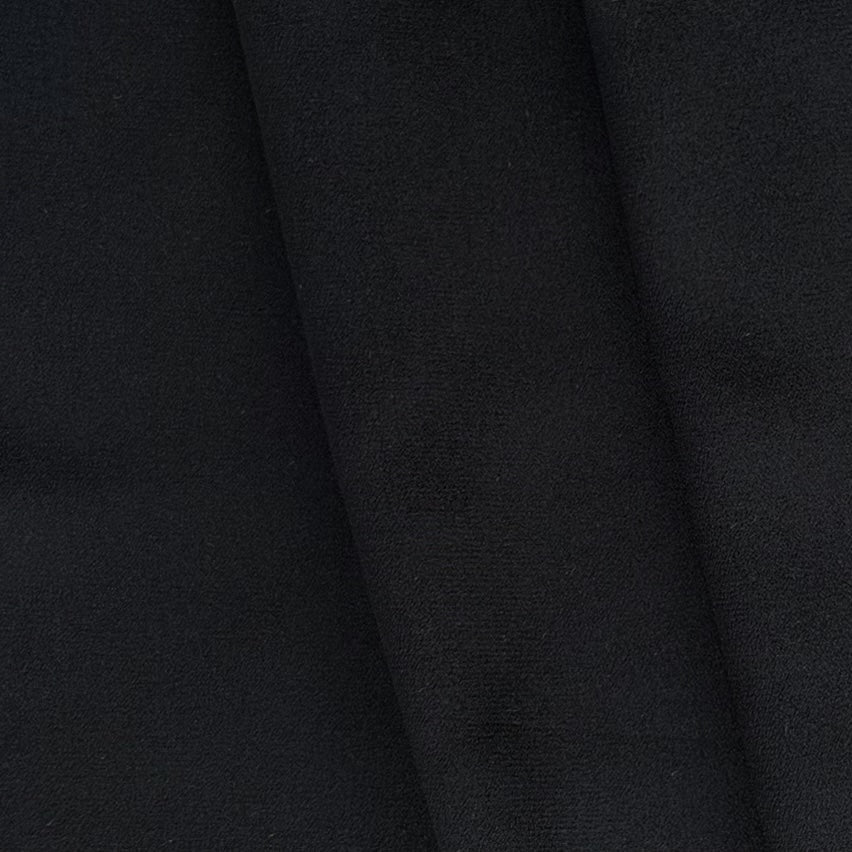 Lighter-Weight Raven's Wing Black Silk Crepe de Chine (Made in Italy)