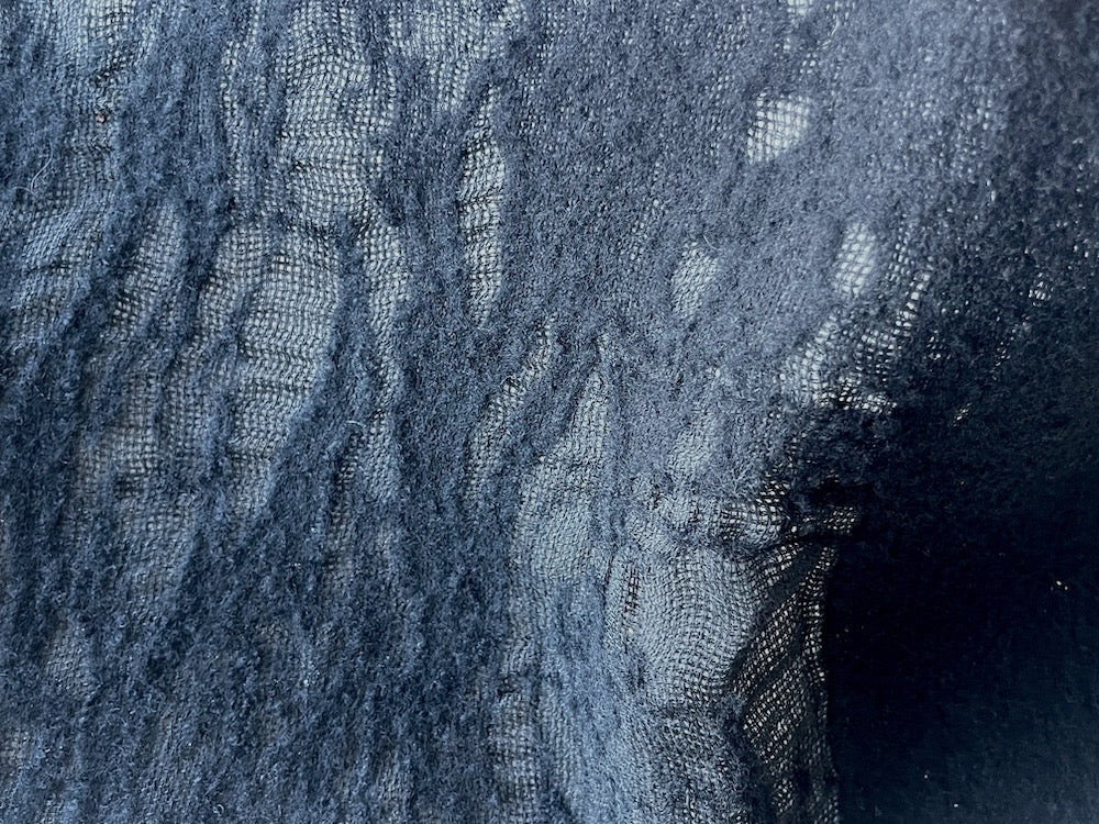 Sophisticated Organically Textured Black Felted Wool