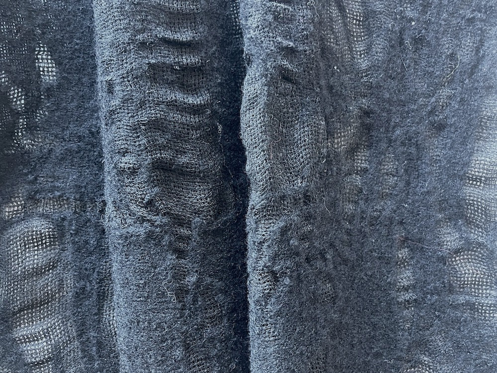 Sophisticated Organically Textured Black Felted Wool