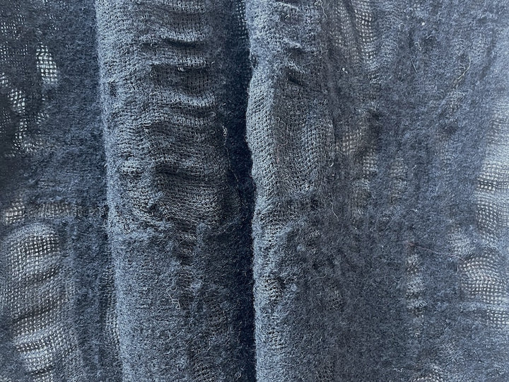 Sophisticated Organically Textured Black Felted Wool