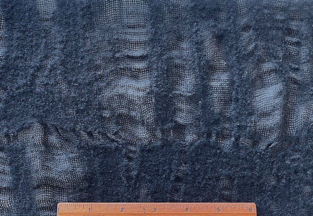 Sophisticated Organically Textured Black Felted Wool