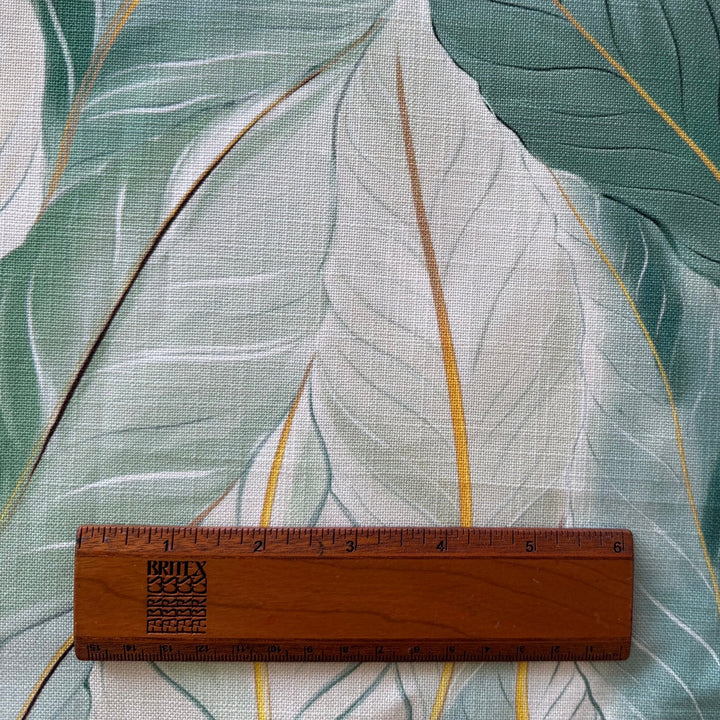 Softly Floating Seafoam Leaves Cotton Canvas (Made in India)