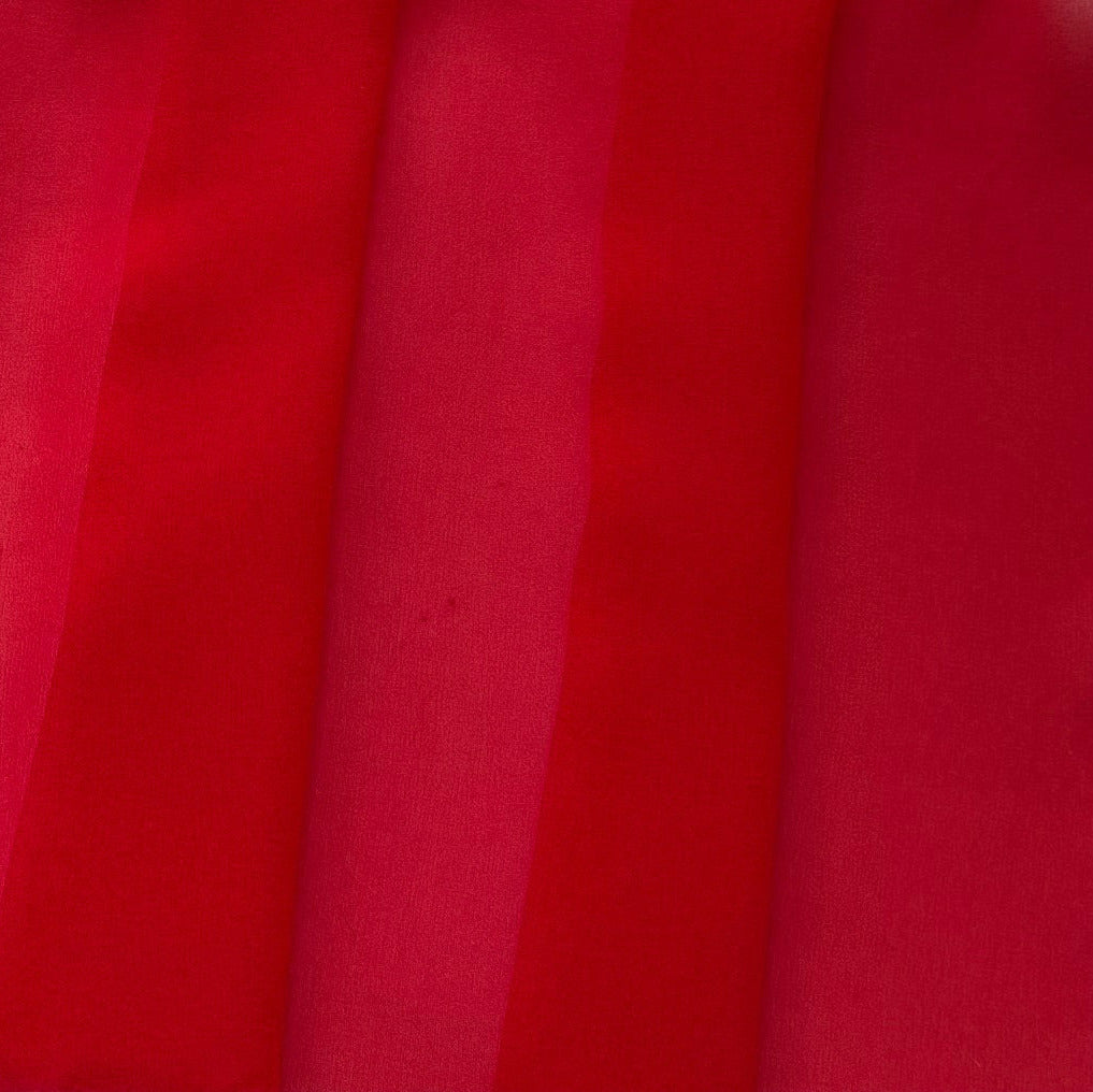 Semi-Sheer Fire Engine Red Silk Georgette (Made in Italy)