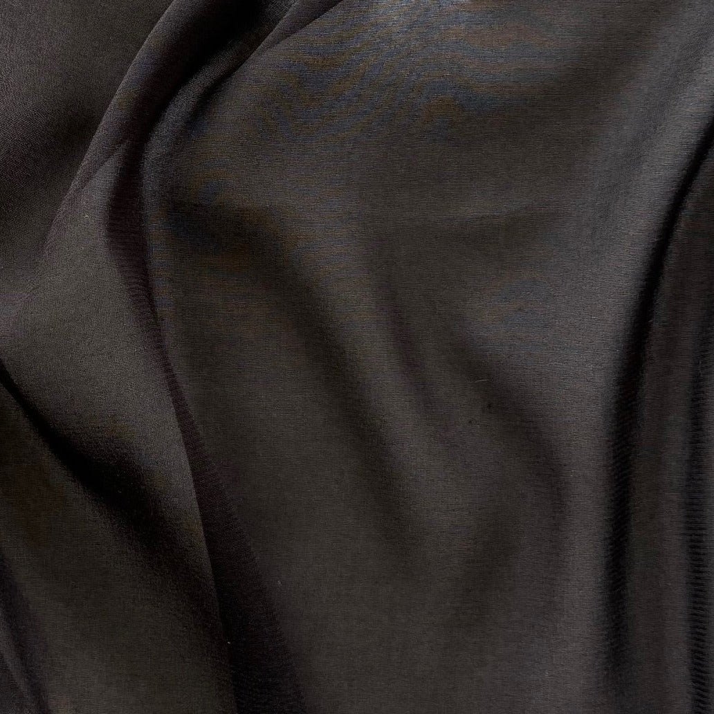 Semi-Sheer Classic Black Silk Georgette (Made in Italy)