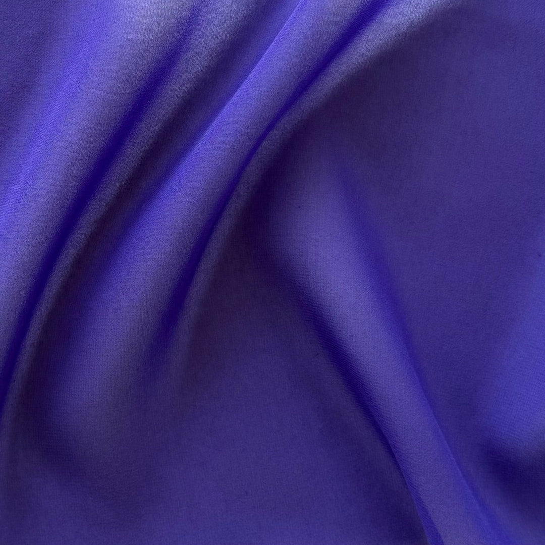 Semi-Sheer Royal Purple Silk Georgette (Made in Italy)