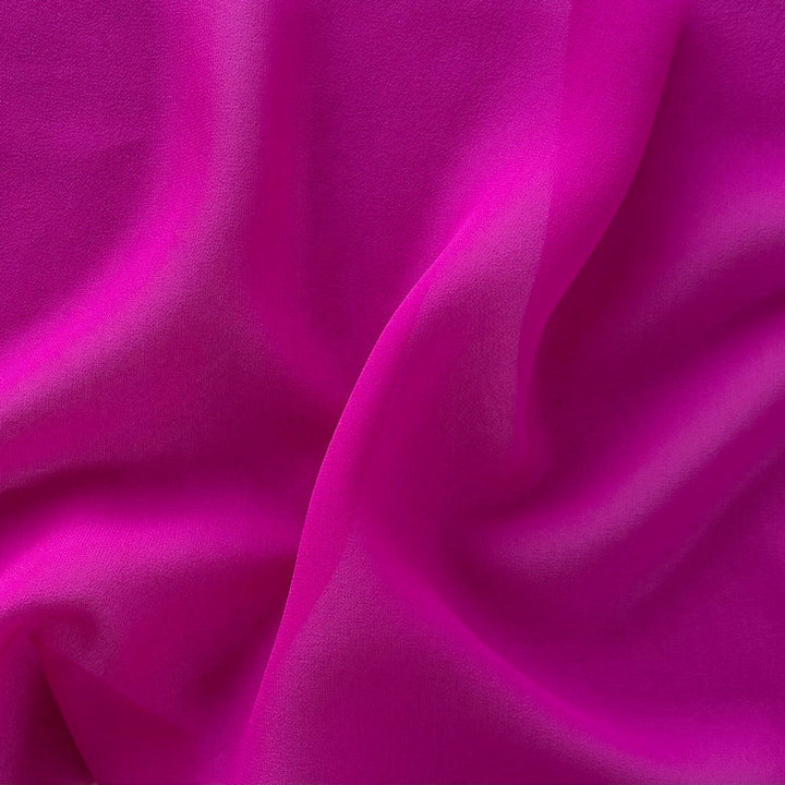 Semi-Sheer Shocking Pink Silk Georgette (Made in Italy)