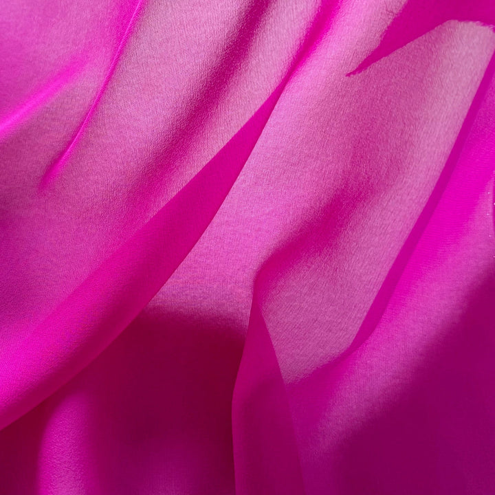 Semi-Sheer Shocking Pink Silk Georgette (Made in Italy)