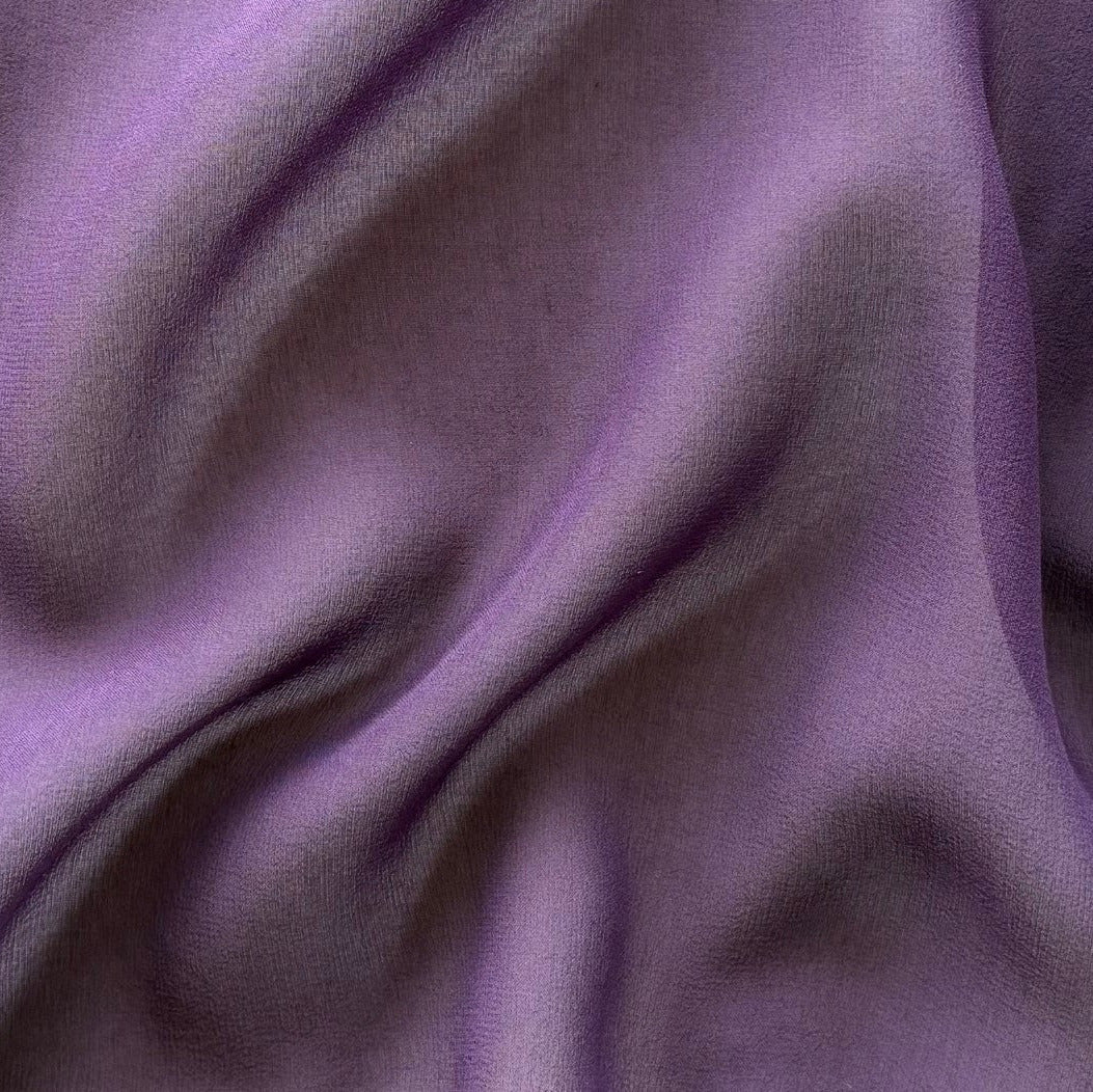 Semi-Sheer Italian Plum Silk Georgette (Made in Italy)