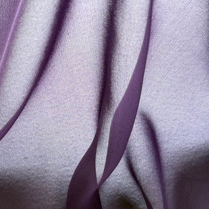 Semi-Sheer Italian Plum Silk Georgette (Made in Italy)