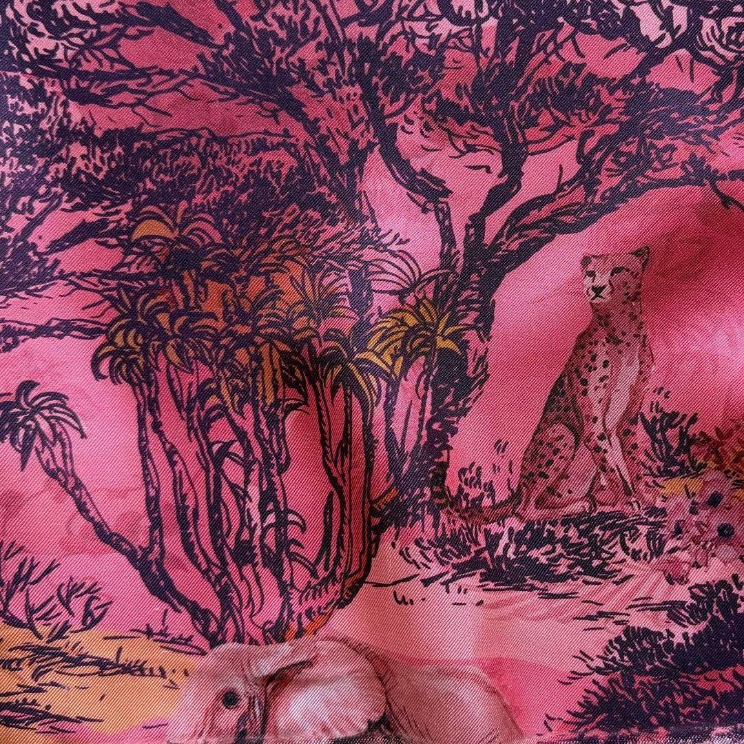 Rose Madder African Savanna Silk Twill (Made in Italy)