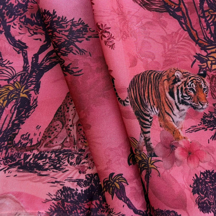 Rose Madder African Savanna Silk Twill (Made in Italy)
