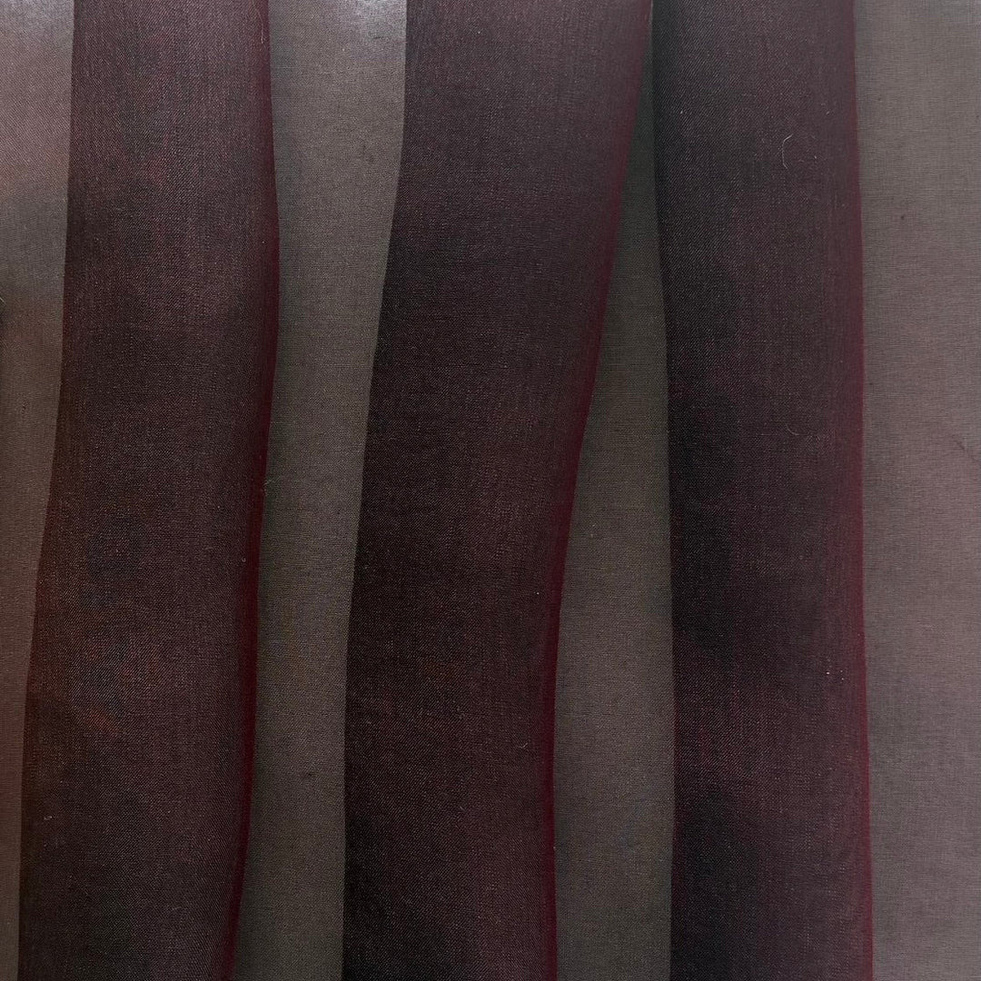 Sheer Merlot & Onyx Cross-Woven Silk Chiffon