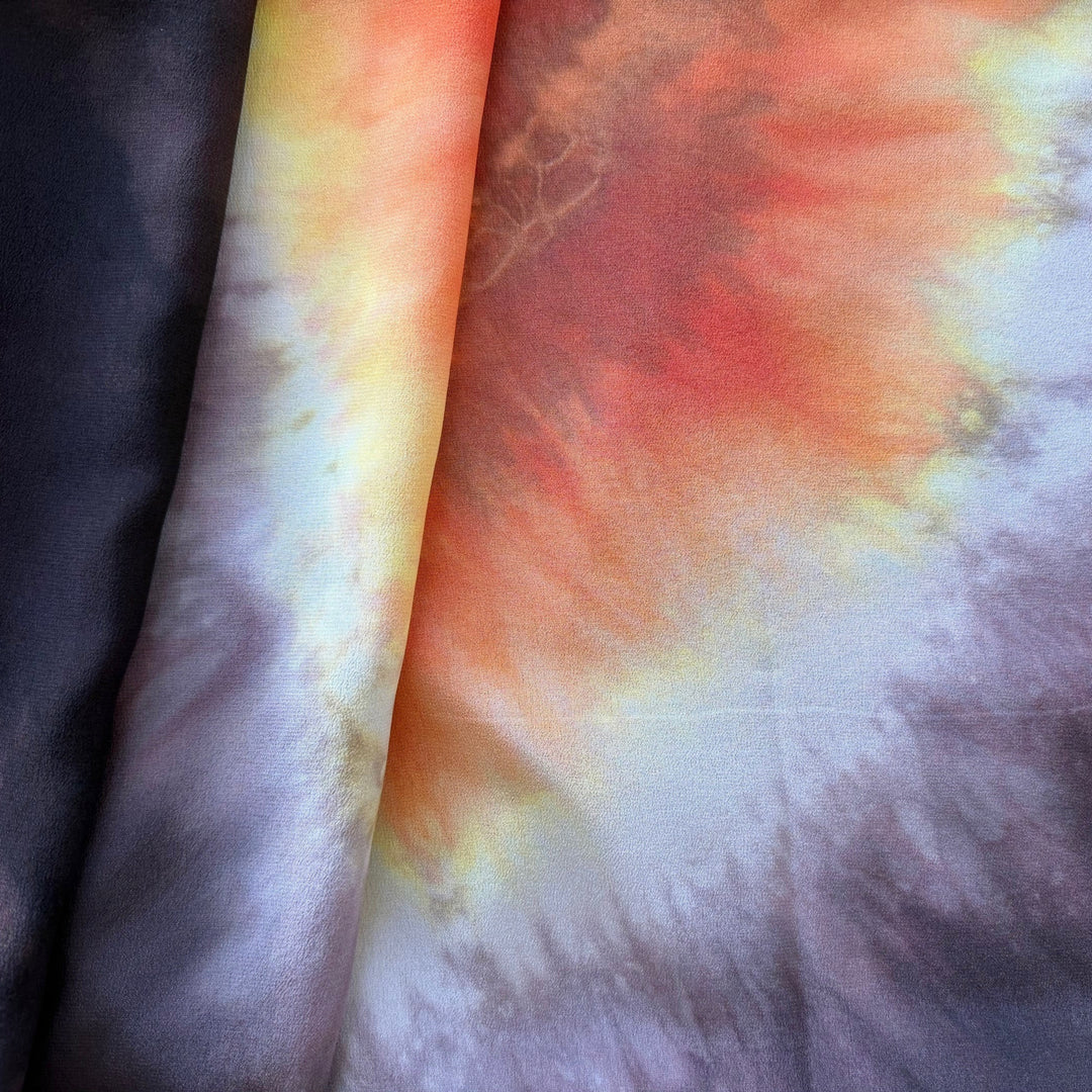 57" Panel - Retinal Sunscape Silk Crepe De Chine (Made in Italy)