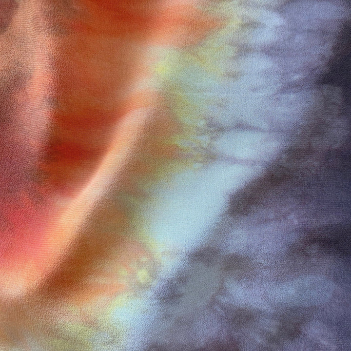 57" Panel - Retinal Sunscape Silk Crepe De Chine (Made in Italy)
