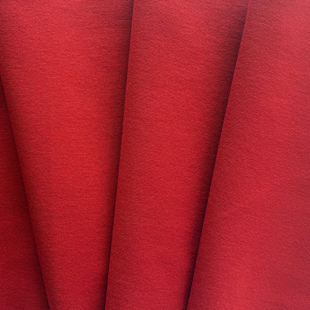 Mid-Weight High Quality Lipstick Red Rayon Viscose Blend Ponte Double-Knit