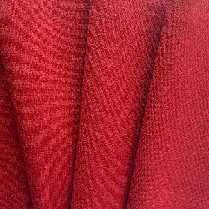 Mid-Weight High Quality Lipstick Red Rayon Viscose Blend Ponte Double-Knit