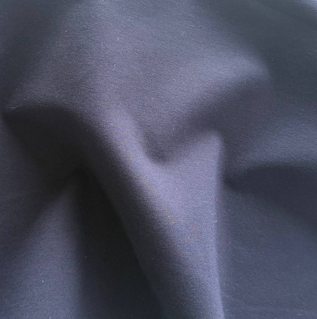 Mid-Weight High Quality In-The-Navy Rayon Viscose Blend Ponte Double-Knit