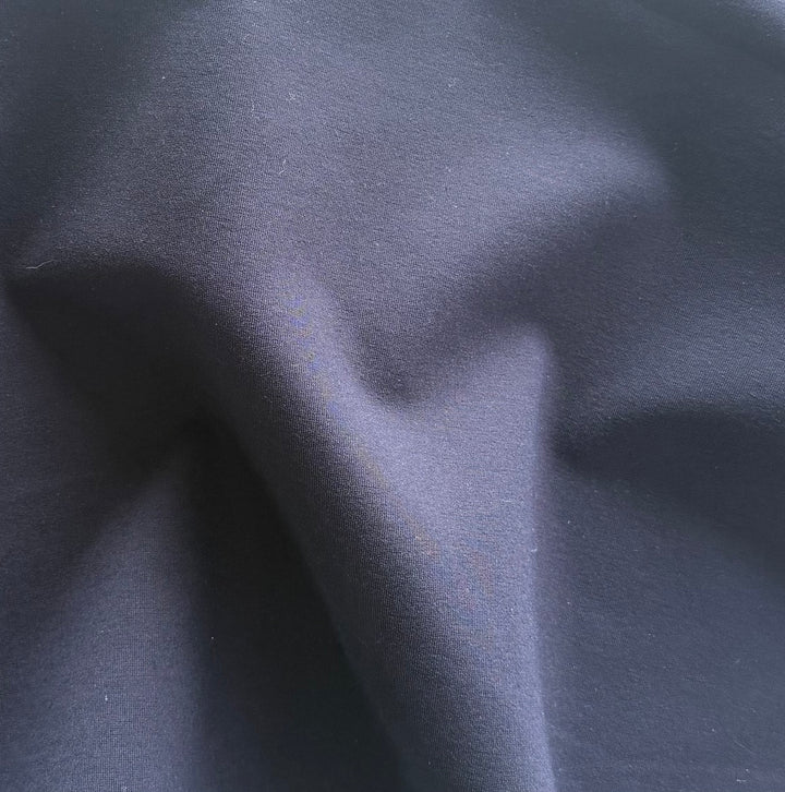 Mid-Weight High Quality In-The-Navy Rayon Viscose Blend Ponte Double-Knit