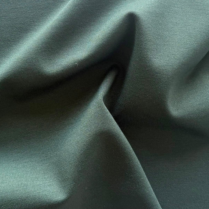 Mid-Weight High Quality Bottle Green Rayon Viscose Blend Ponte Double-Knit