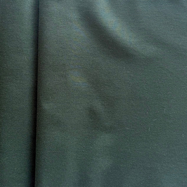 Mid-Weight High Quality Bottle Green Rayon Viscose Blend Ponte Double-Knit