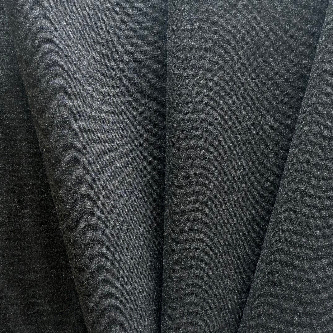 Mid-Weight High Quality Charcoal Rayon Viscose Blend Ponte Double-Knit