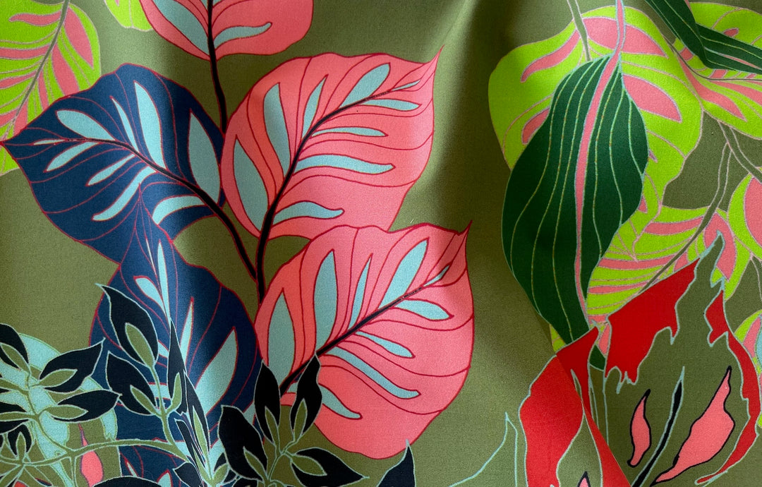 Graphically Speaking Tropical Jungle Crisp Cotton Poplin (Made in Italy)