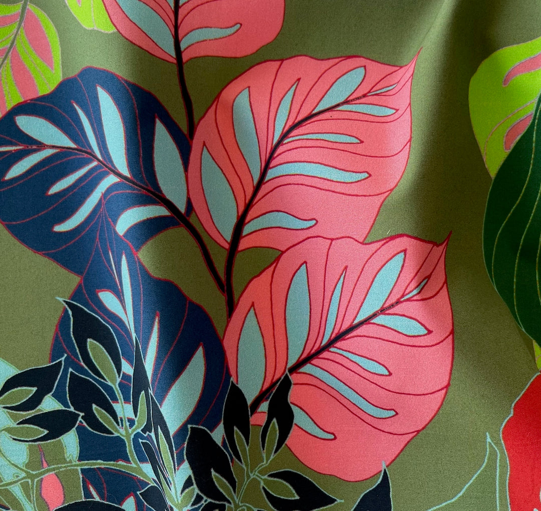 Graphically Speaking Tropical Jungle Crisp Cotton Poplin (Made in Italy)