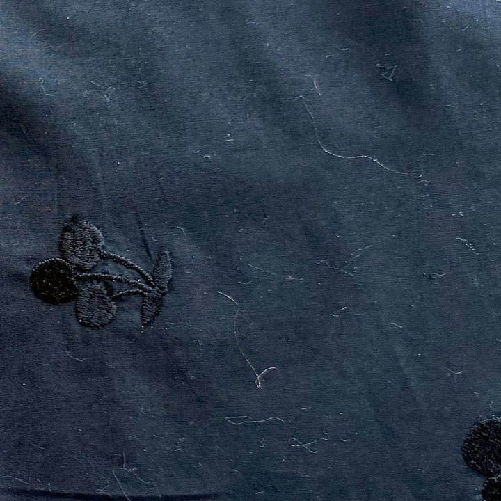 Tone-on-Tone Embroidered Cherries Cotton Poplin (Made in Italy)